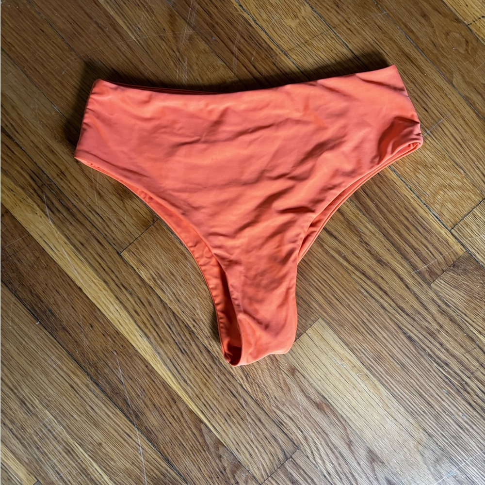Women's High-Waist Swim Bottoms in Orange